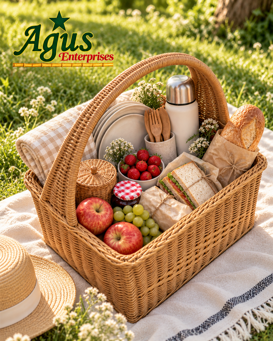Cane Picnic Basket