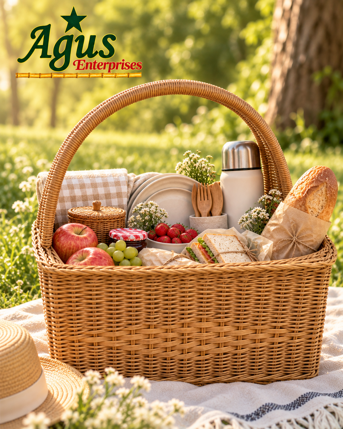 Cane Picnic Basket