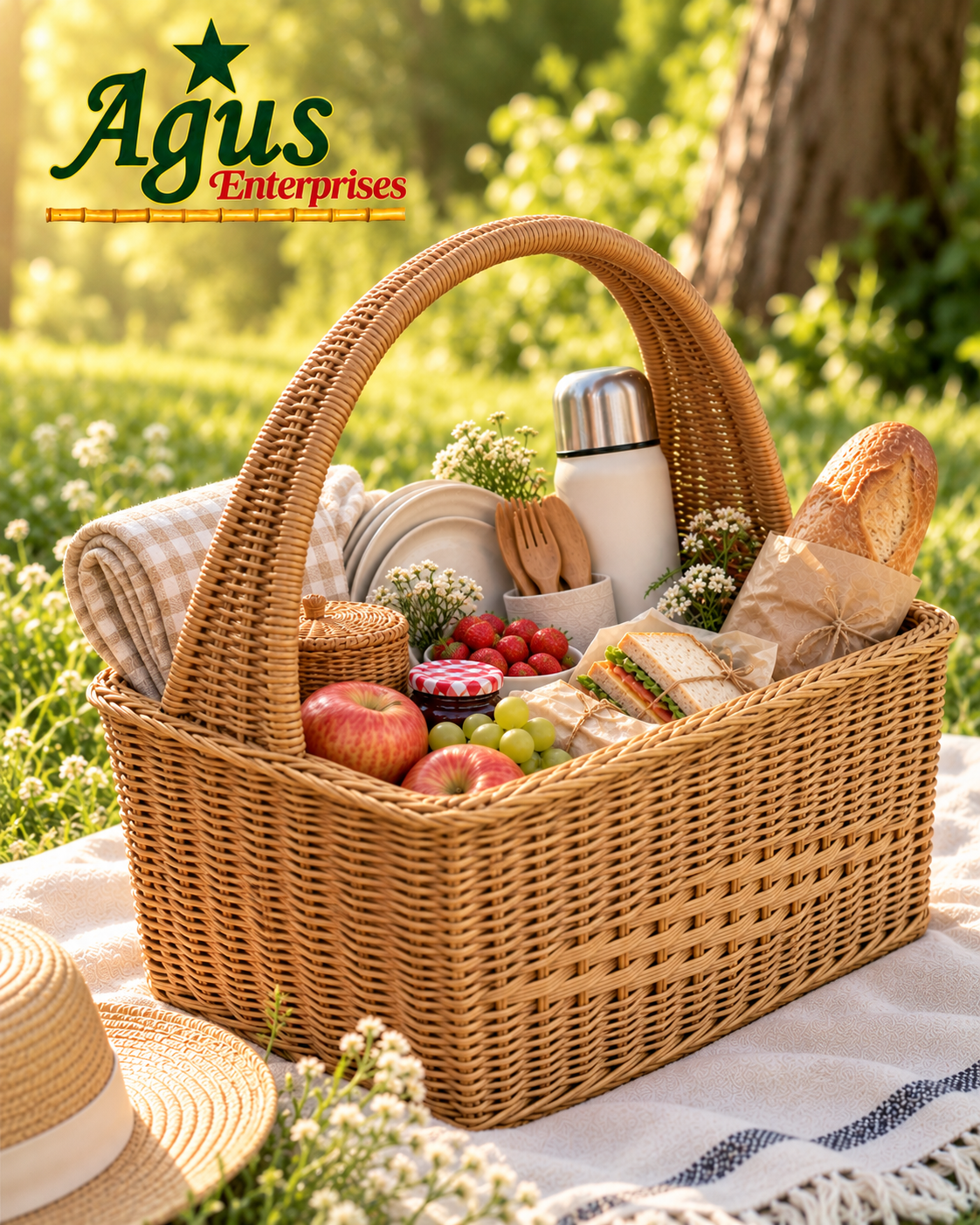 Cane Picnic Basket