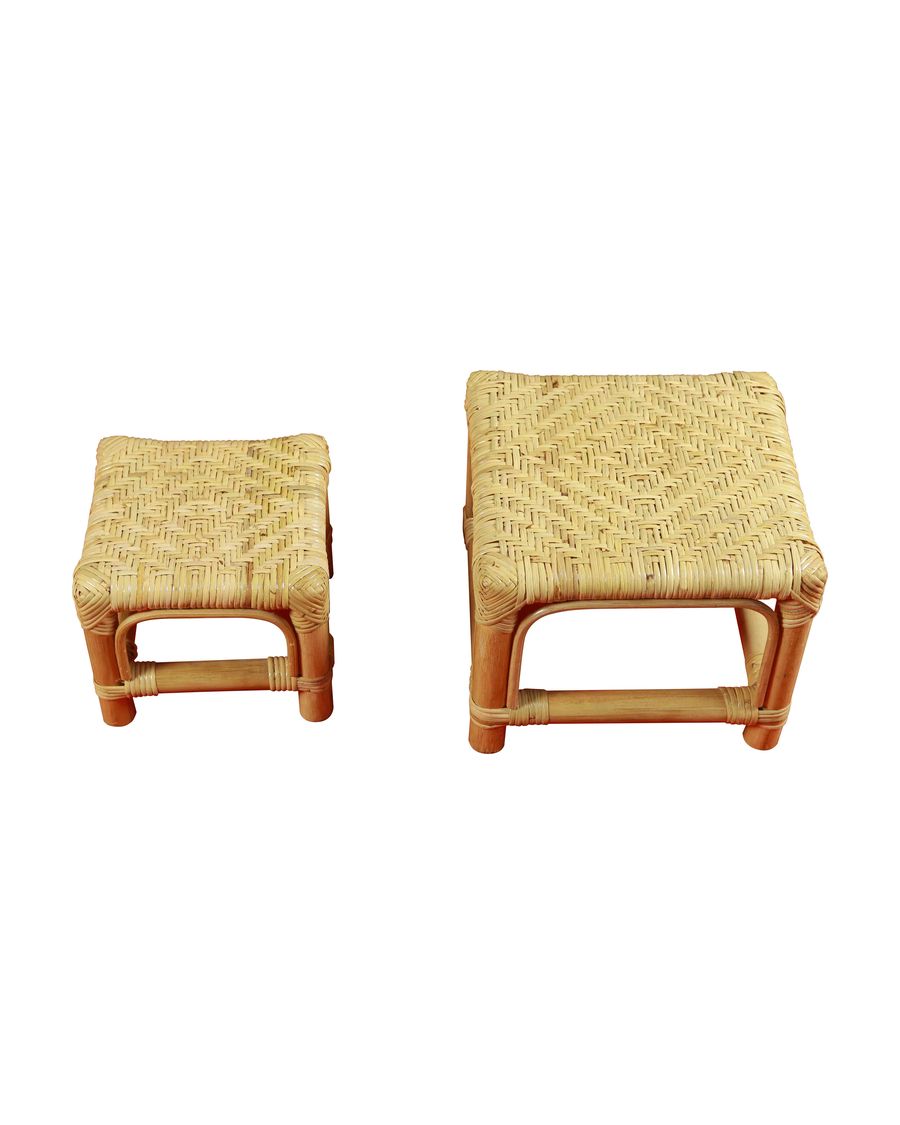 Footstool pair by Agus India, catalogue code AE 109 A